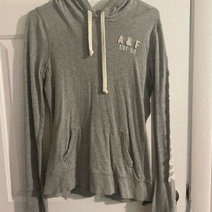 light grey Abercrombie hoodie.